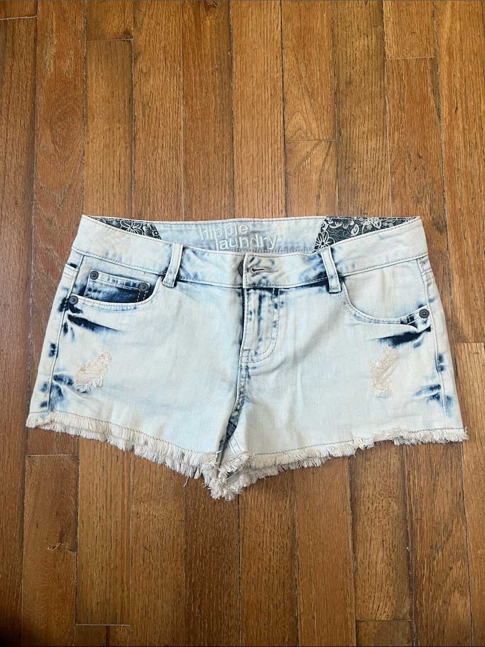 hippie laundry Light Blue Distressed Denim Cutoff Shorts